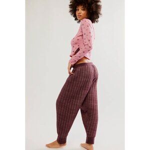 Free People Intimately Quilted Love PJ Set In Washed Black Combo Size Medium